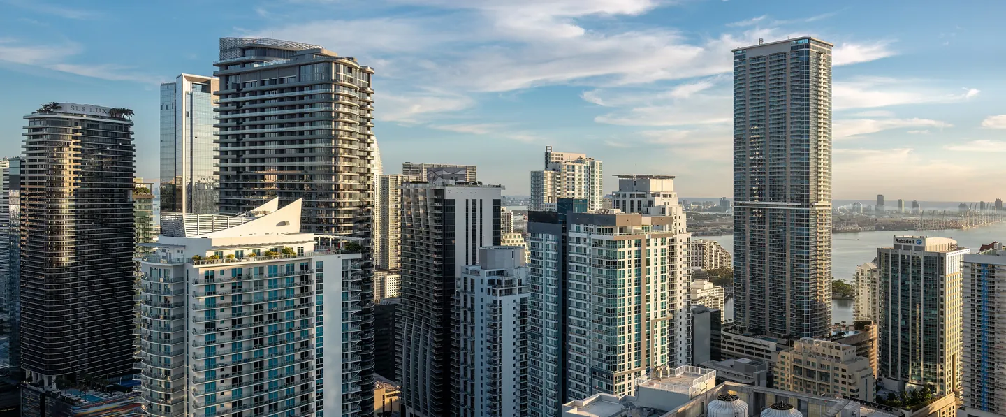 Brickell towers in morning light