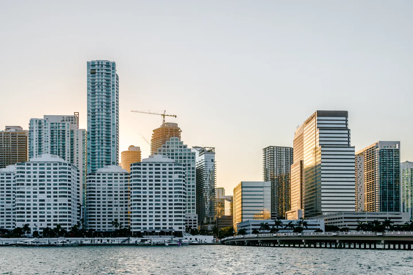 Miami waterfront skyline in golden light, photographed in 2017