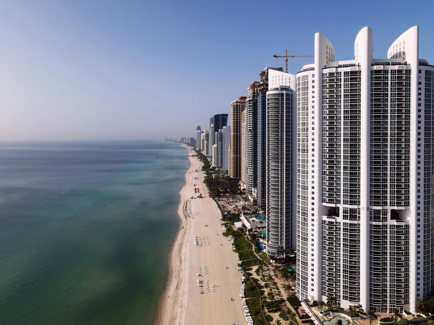 Sunny Isles Beach condominium towers beside the Atlantic